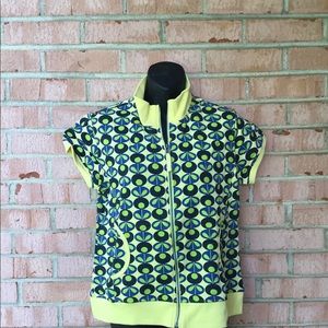 Funky people geometric-design zip-up hoodie